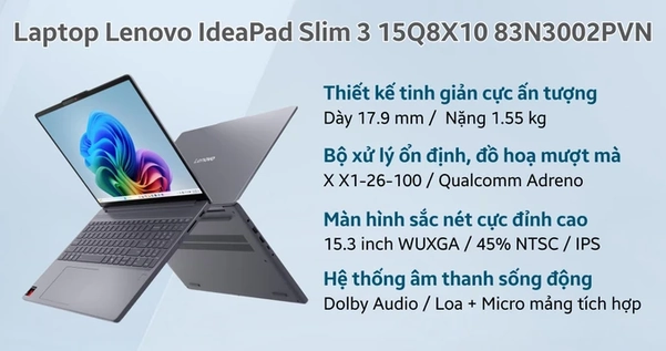 Vẻ ngoài tinh tế và mỏng nhẹ của Lenovo Ideapad Slim 3