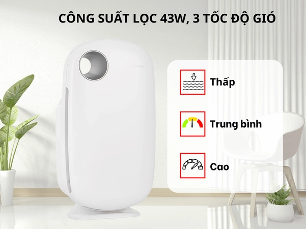 Coway AP-0509DH vận hành êm ái phù hợp cho phòng ngủ nhỏ