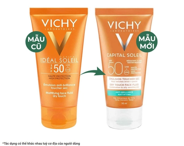 Lớp finish khô thoáng và mịn lì đặc trưng của kem chống nắng Vichy