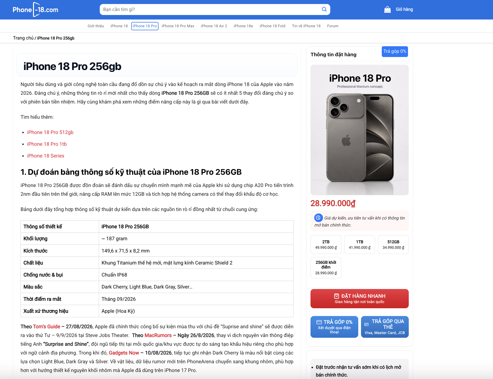 phone-18.com giúp người đọc tìm đúng thông tin iPhone 18 cần quan tâm
